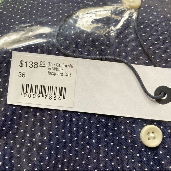 Taylor Stitch The California In White Jacquard Dot button down shirt Variety - Picture 12 of 13